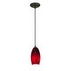 preview thumbnail 1 of 0, Access Lighting Merlot Bronze Integrated LED Cord Pendant, Red Sky Shade