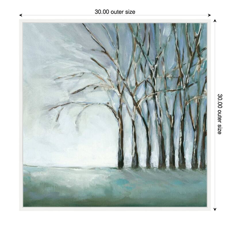 Tree in Winter by Christina Long Framed Canvas Wall Art Print - Sylvie White - 30 x 30 in