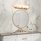 preview thumbnail 10 of 25, Artcraft Lily - Bathroom Vanity - Brushed Brass Finish - Wispy White Murano Style Glass Shade 34.64" W