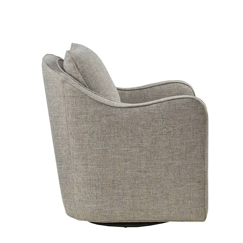 Brianne Wide Seat Swivel Arm Chair - Grey