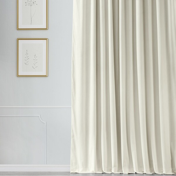 Exclusive Fabrics Off White Velvet Blackout Extra Wide Curtain Panel. Opens flyout.