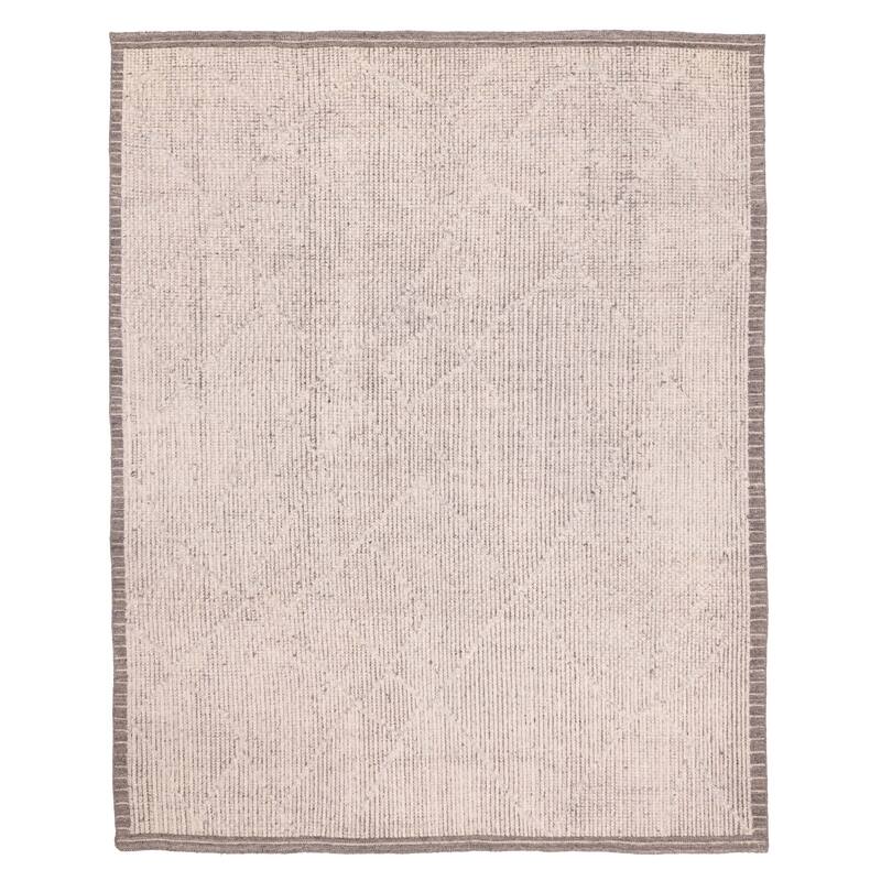 ECARPETGALLERY Hand-knotted Looma Light Grey Wool Rug - 8'3 x 10'2