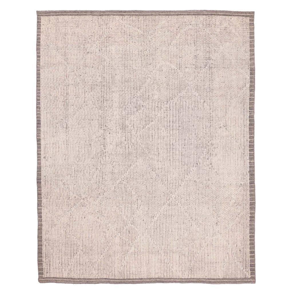 ECARPETGALLERY Hand-knotted Looma Light Grey Wool Rug - 8'3 x 10'2