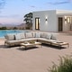 preview thumbnail 1 of 12, PURPLE LEAF Melben Light Grey Modular Outdoor Sectional with Cushions Flexible Layout Patio Conversation Sets L-shaped A (5-Piece)