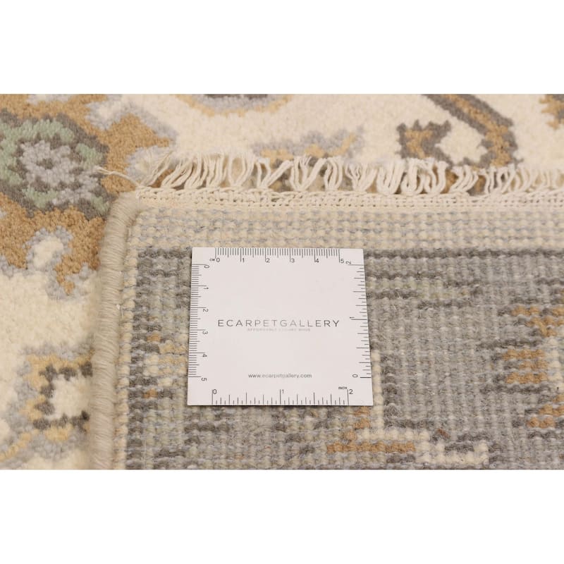 ECARPETGALLERY Hand-knotted Royal Oushak Cream Wool Rug - 2'5 x 7'8
