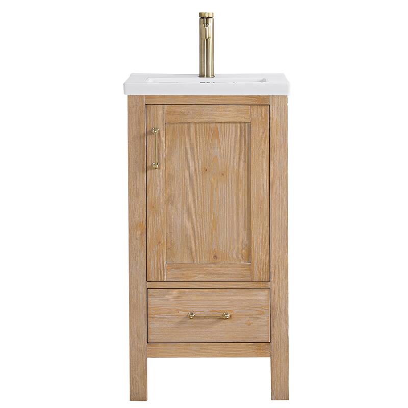Gela Single Sink Bath Vanity with Drop-In Ceramic Basin without Mirror