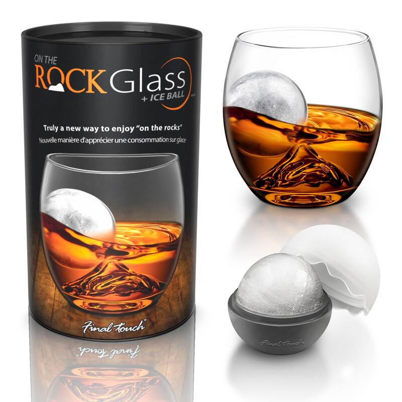 Final Touch On The Rock Glass with Ice Ball Maker - 8 oz - 8 oz - 2 Piece