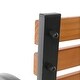 preview thumbnail 8 of 10, 48" Hardwood Slotted Steel Cast Iron Frame Outdoor Patio Garden Bench Park Seat