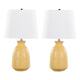 Option Misted Yellow Ceramic/White Linen Shade