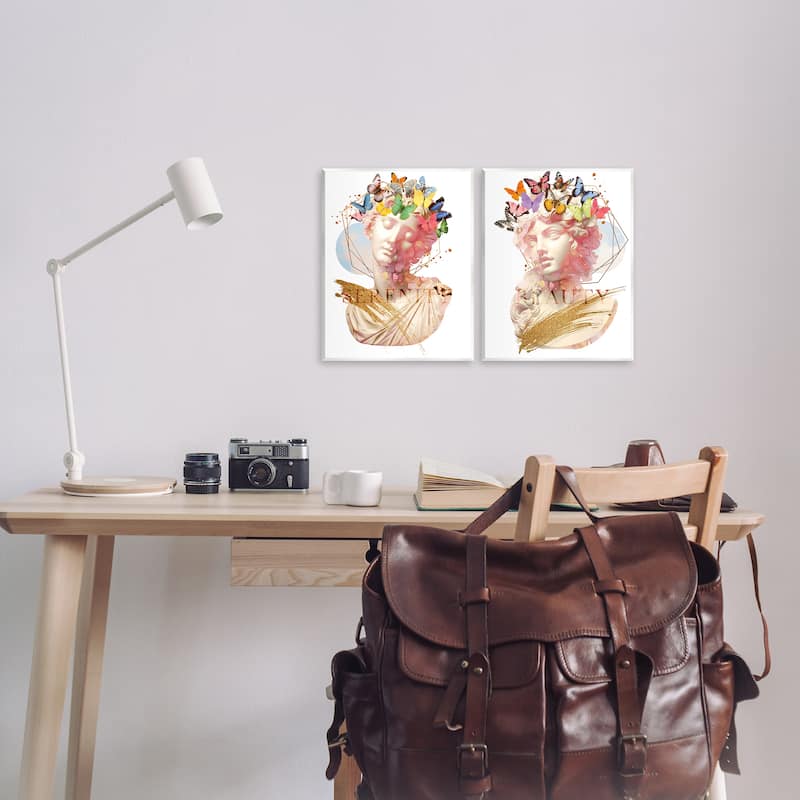 Stupell Serenity & Beauty Glam Collages Wall Plaque Art Design By Susan Arnot (Set of 2)
