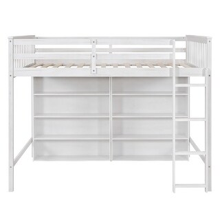 Full Size Storage Loft Bed Frame, White