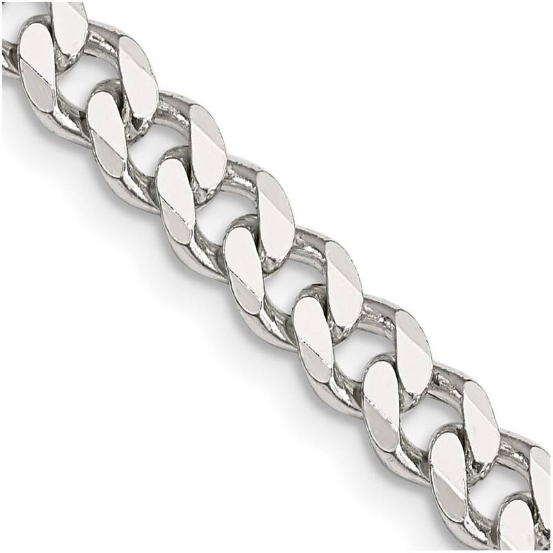 Curata 925 Sterling Silver 6mm Curb Chain Necklace for Men