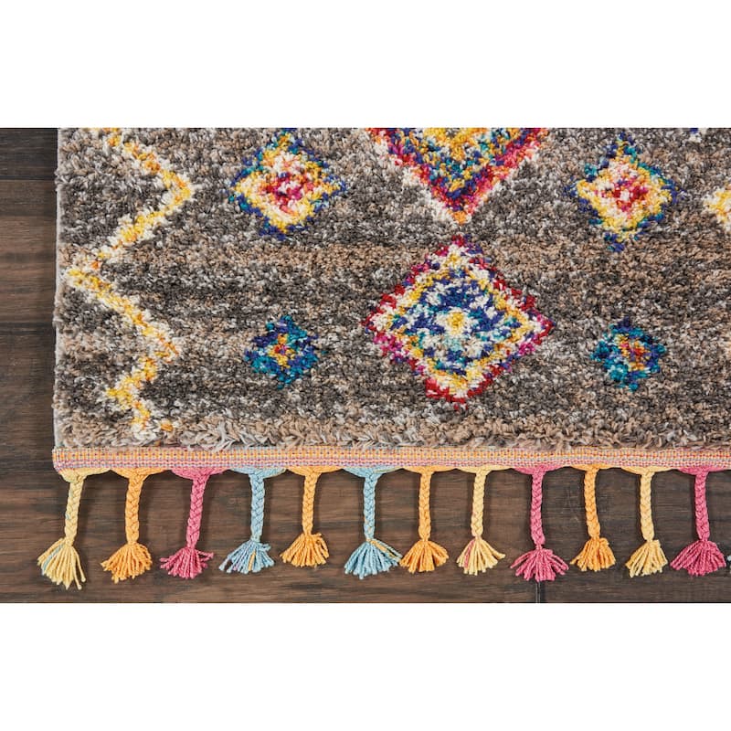 Nourison Moroccan Casbah Boho Geometric Tassel Area Rug