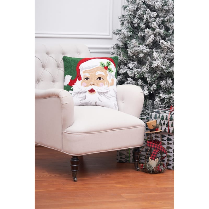 Santa Claus Hooked Throw Pillow