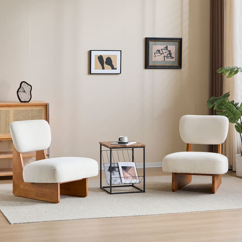 Christopher Knight Home -Vincent Minimalist Polyester Upholstered Lounge Chair （Set of 2）