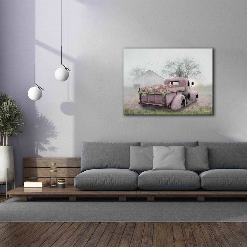Epic Graffiti 'Pink Flower Truck' by Lori Deiter, Canvas Wall Art