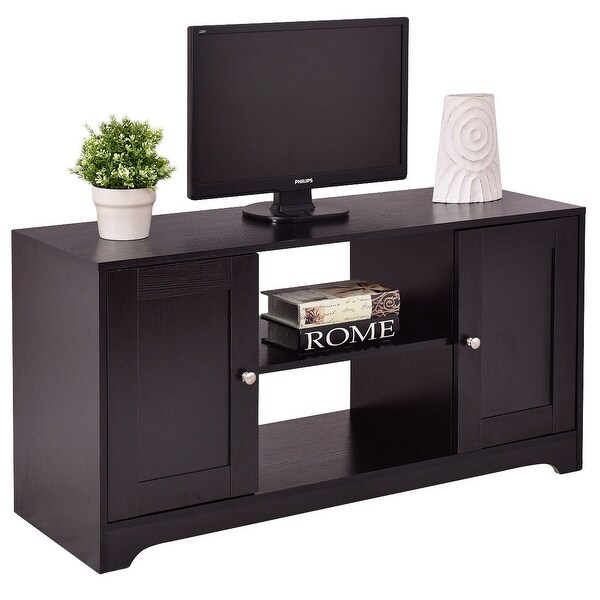 Shop Costway TV Stand Entertainment Media Center Console ...