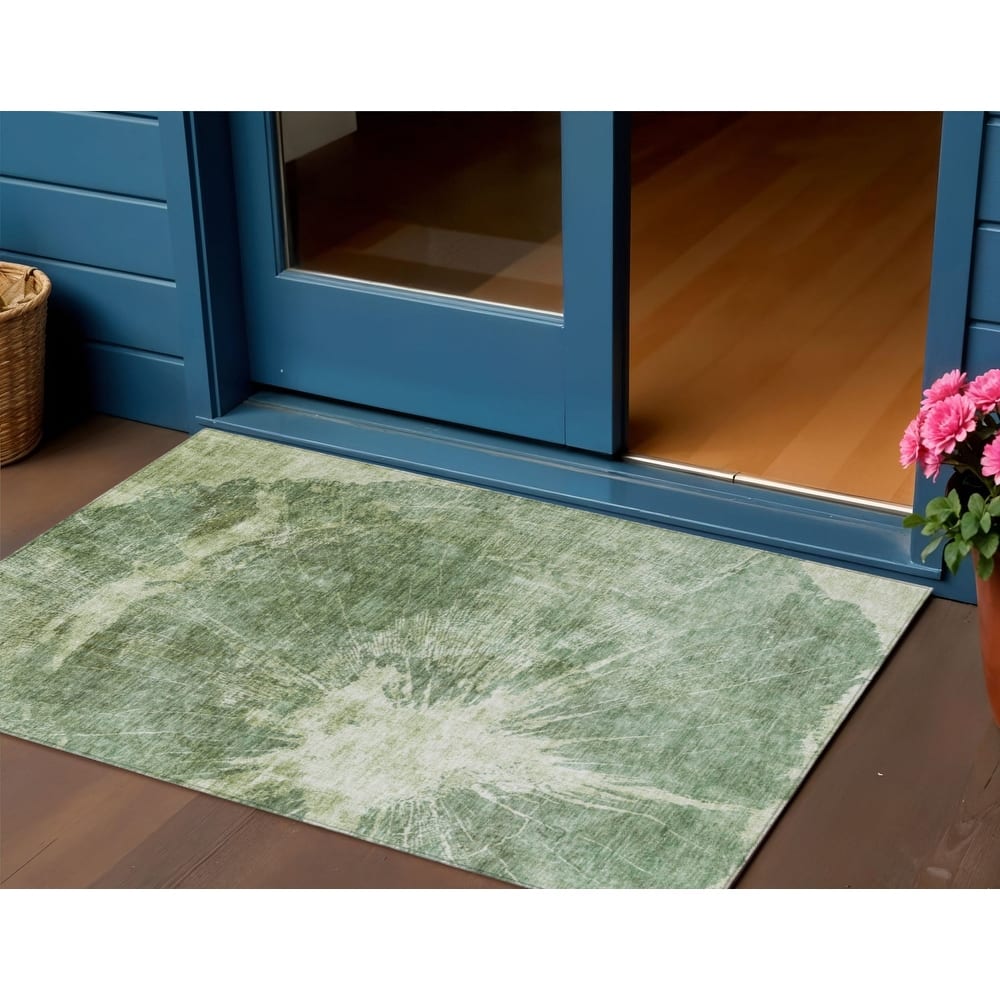 HomeRoots Abstract Transitional Rectangle Outdoor Rug