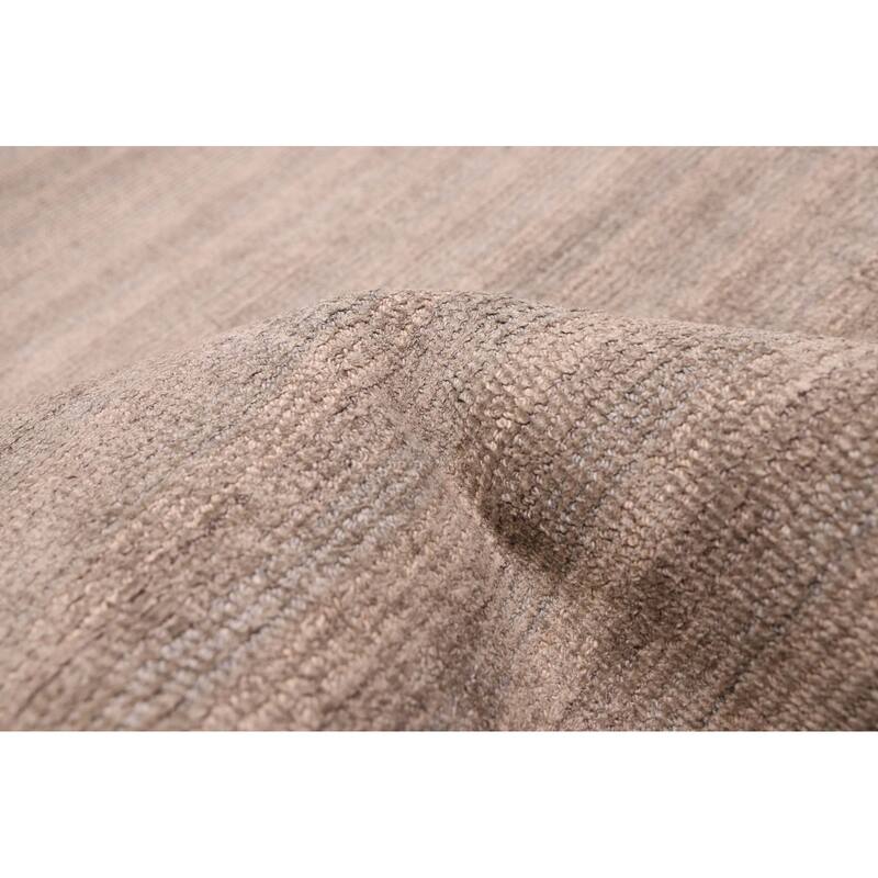 ECARPETGALLERY Hand Loomed Loreto Grey Viscose, Wool Rug - 5'4 x 7'6