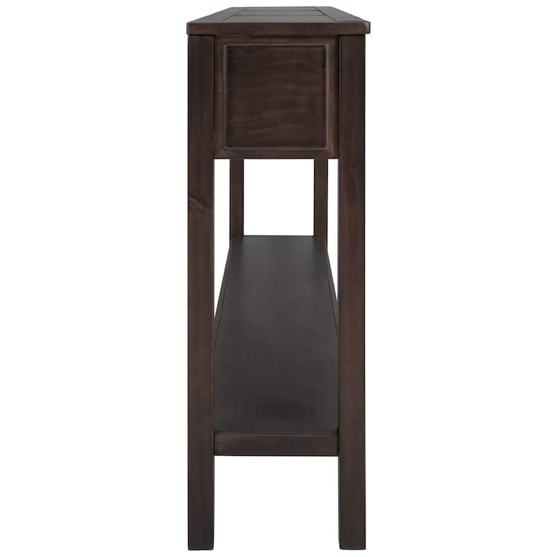 Rustic Entryway Console Table, 60" Long Sofa Table with two Different Size Drawers and Bottom Shelf for Storage