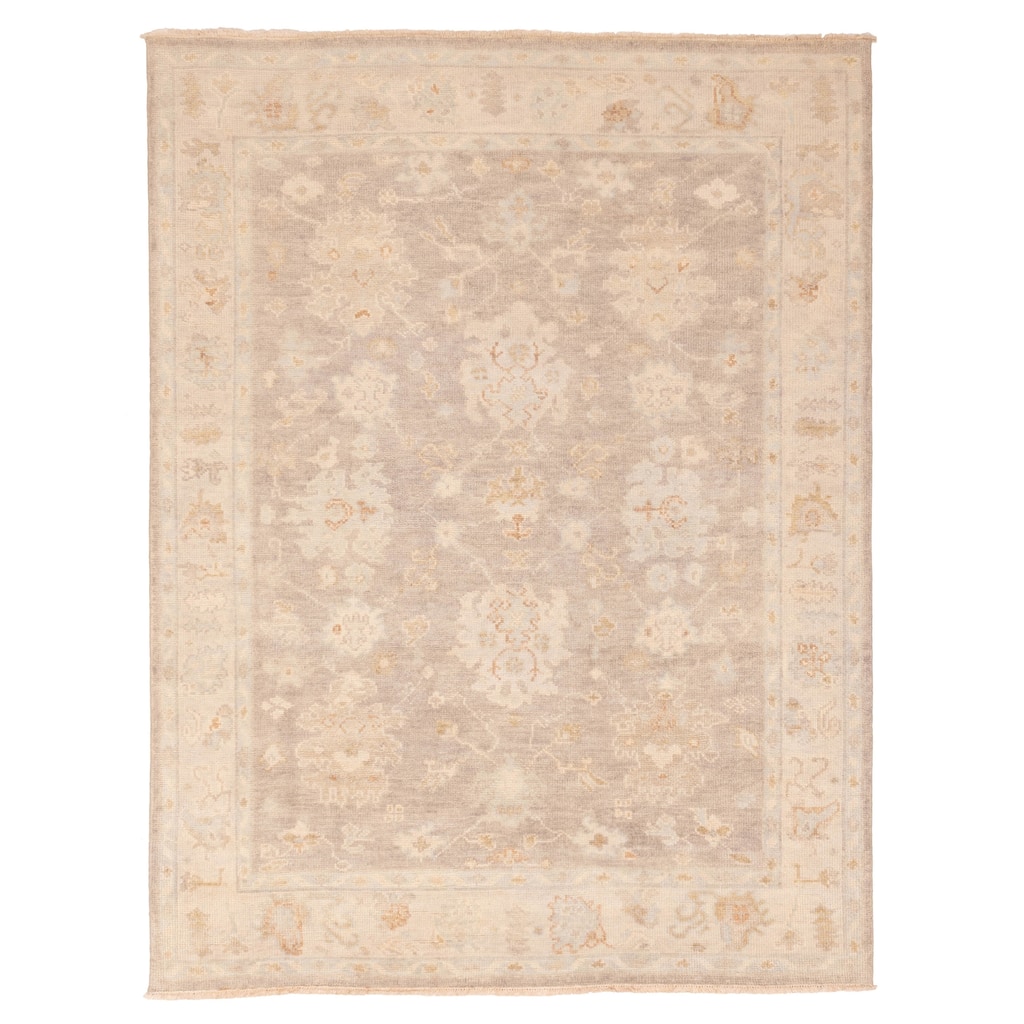 ECARPETGALLERY Hand-knotted Modern Oushak Grey Wool Rug - 7'8 x 9'11