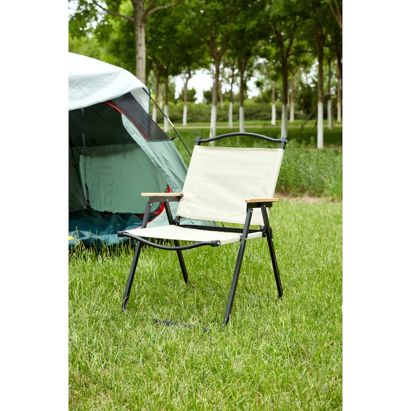 Folding Outdoor Chair in Beige - Beige