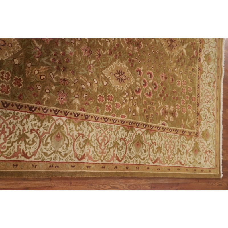 Gold Aubusson Oriental Area Rug Handmade Wool Carpet - 5'10"x 8'11"