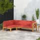 Option Left Facing+Teak Finish+Red Cushion