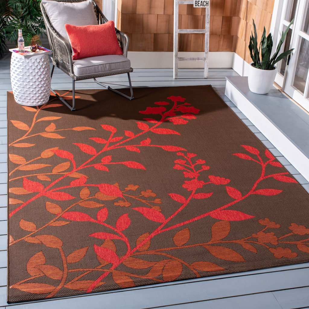 SAFAVIEH Courtyard Edine Botanical Indoor/ Outdoor Waterproof Patio Backyard