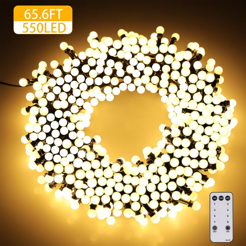 32.8/65.6FT Outdoor LED Pulg In 300/550-Bulb Mini String Lights