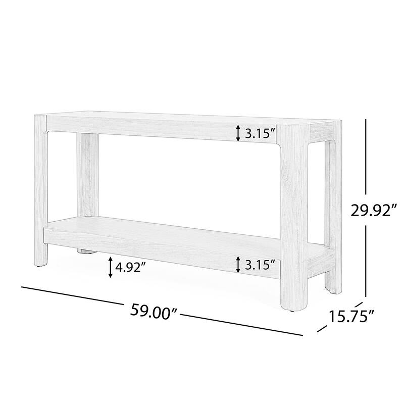 59''W Farmhouse Console Table,Elegant Minimalist Design with Premium Wood Veneer and Rounded Corners