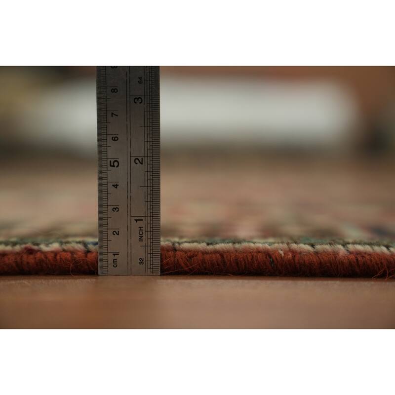 Hand Knotted Oriental 100% Wool Carpet Traditional Tribal Red Tabriz Runner Rug - 14' 6'' X 3' 7''