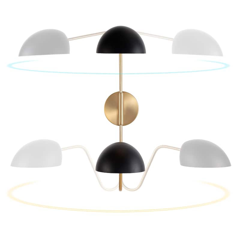 Trilby 2 Light Wall Sconce Matte Black with Burnished Brass