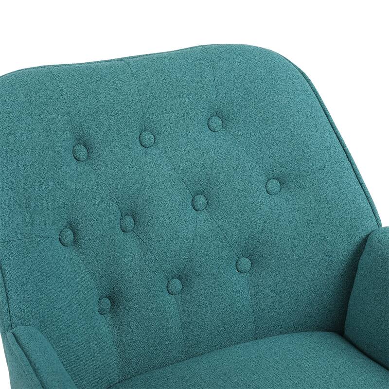 Modern Mid Century Chair Linen Sherpa Armchair