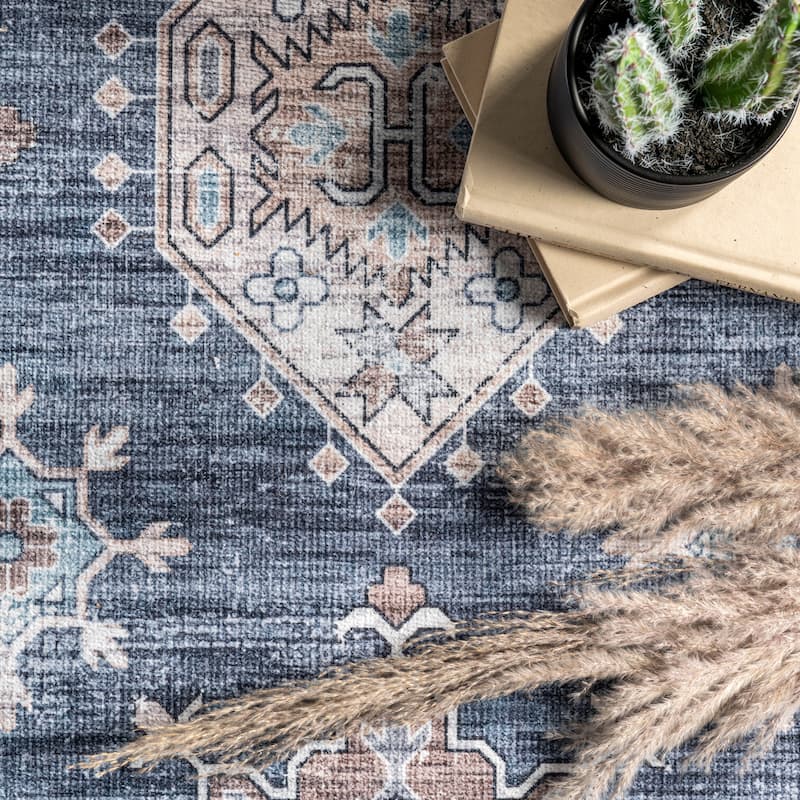 Nuloom Finley SpinClean Machine Washable Vintage Distressed Area Rug