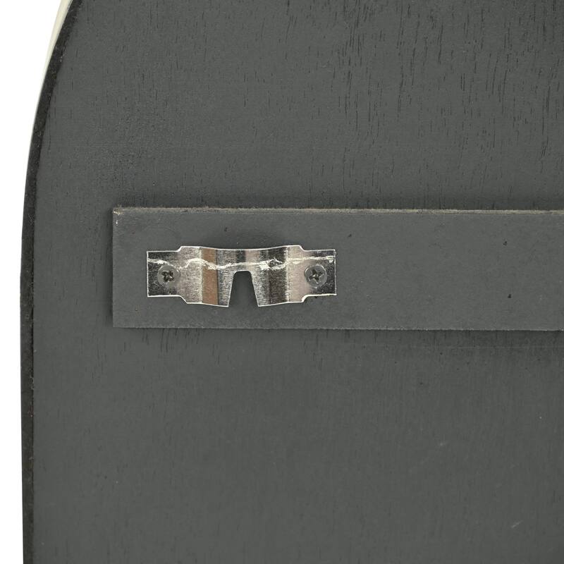 Mireza Ornate Framed Black & Gold 2 Tier Wooden Wall Shelf - N/A