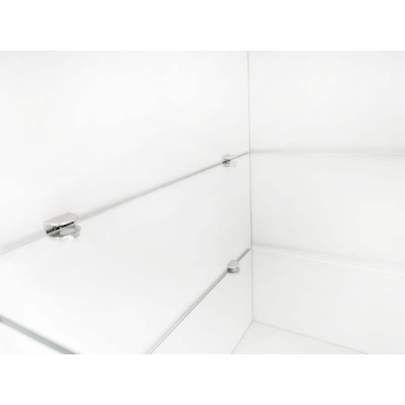 Roomfitters Versatile TV Cabinet with 2 Glass Shelves, Unique Design Entertainment Center for TVs up to 105"