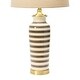 preview thumbnail 5 of 10, 16" Round Striped Ceramic and Metal Desk Lamp
