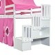 preview thumbnail 20 of 36, Playhouse Twin Size Bunk Bed with Slide Pink Tent and Tower, Pink