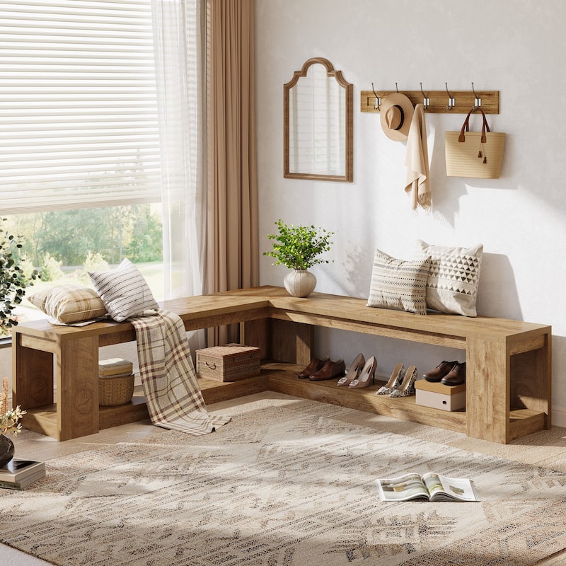 L Shaped Corner Bench with Storage