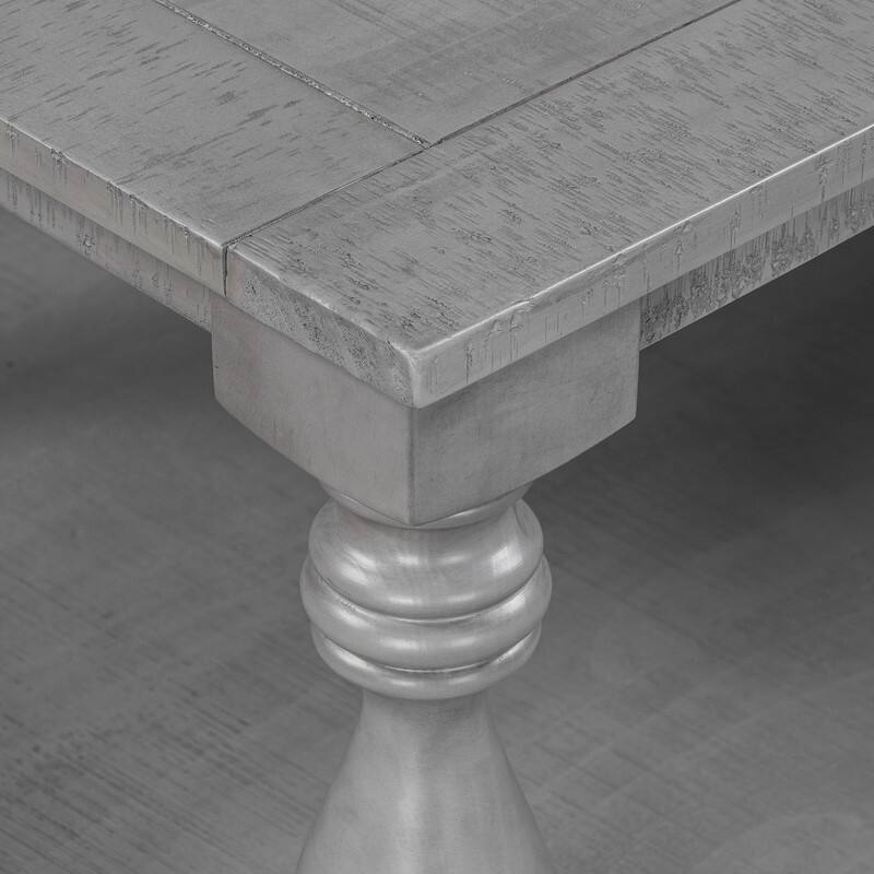 Vintage 45.2" Solid Wood Coffee Table with Open Shelf