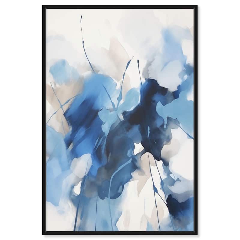 Fleur Bleue I Canvas by Art Remedy - Black - 36" x 54"