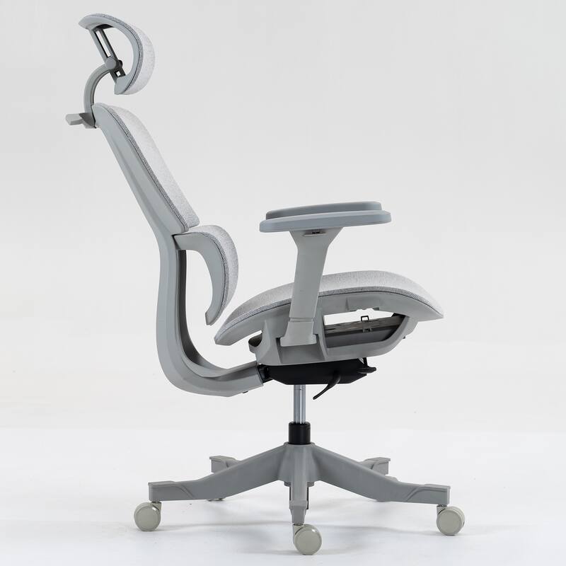 High Back Mesh Office Chair Adjustable Ergonomic Swivel Chair with 4D Armrests Grey