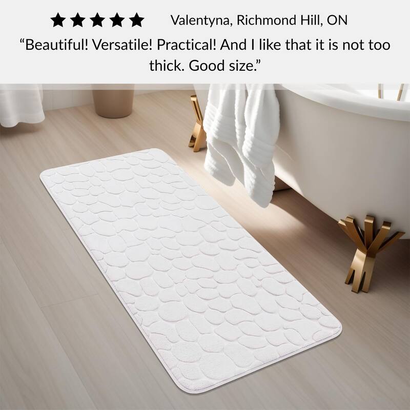 Memory Foam Runner Bath Mat Pebble Design 48x18