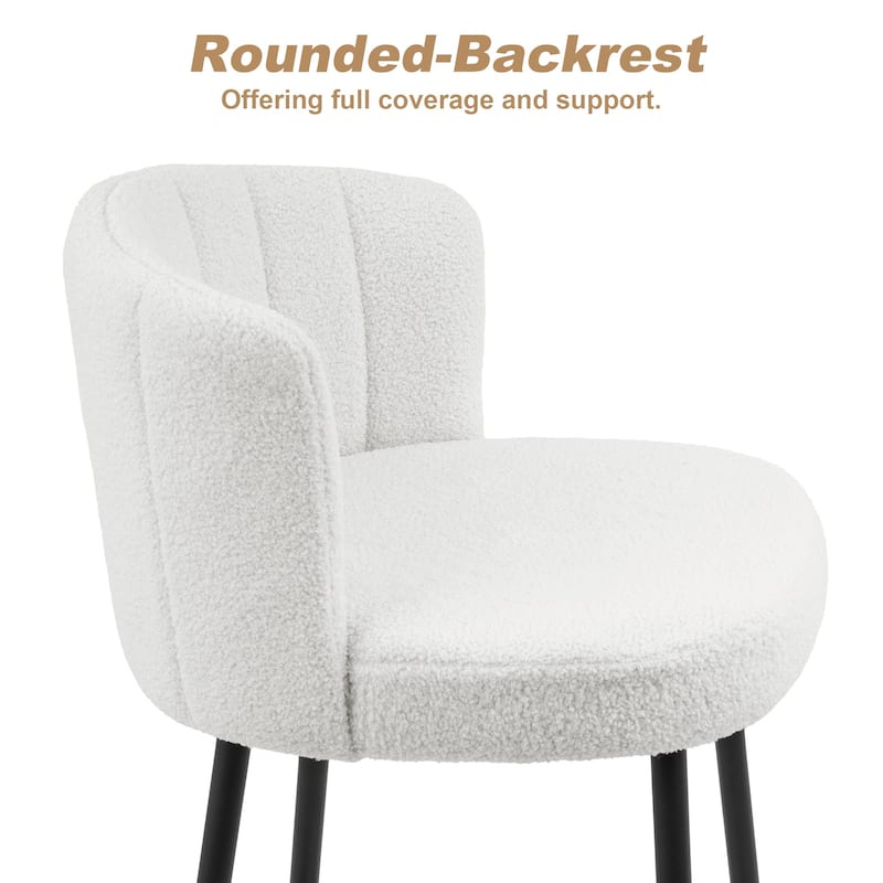 Upholstered Counter Height Barstools with Back Modern Chairs for Kitchen Island