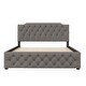 preview thumbnail 14 of 30, Chic Upholstered Platform Bed with Twin Trundle and USB Ports for Comfortable Sleep