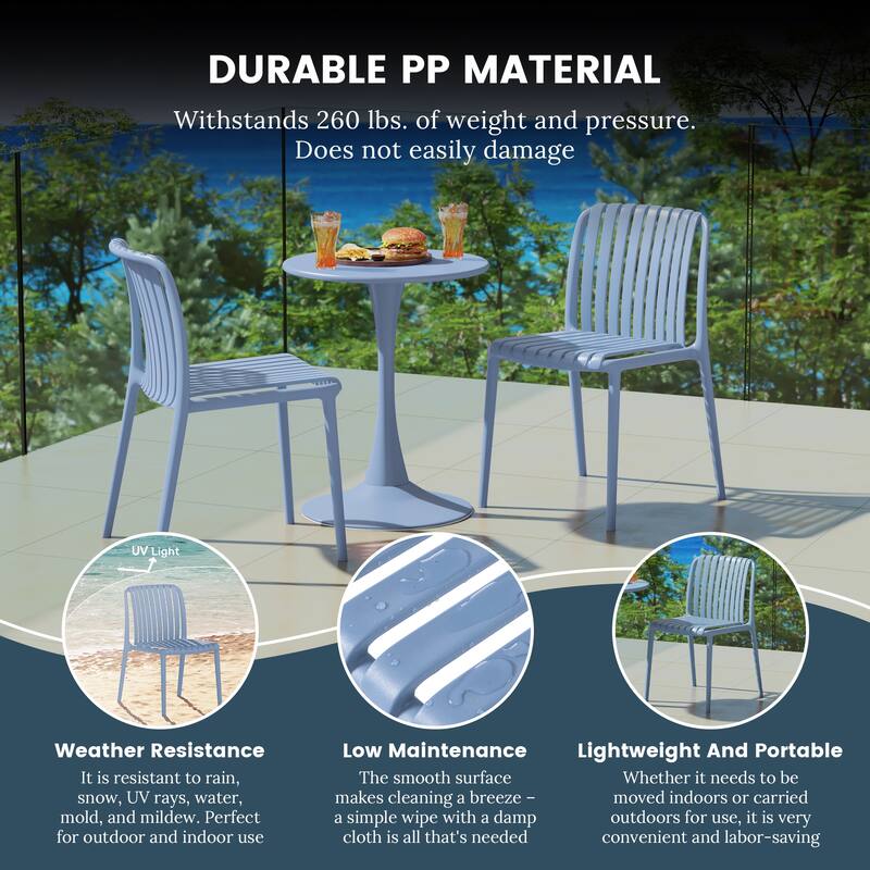 Frond and Form Outdoor Stacking Dining Side Chair (Set of 2)