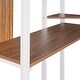 preview thumbnail 6 of 5, White Twin Metal Loft Bed With 2 Shelves And One Desk