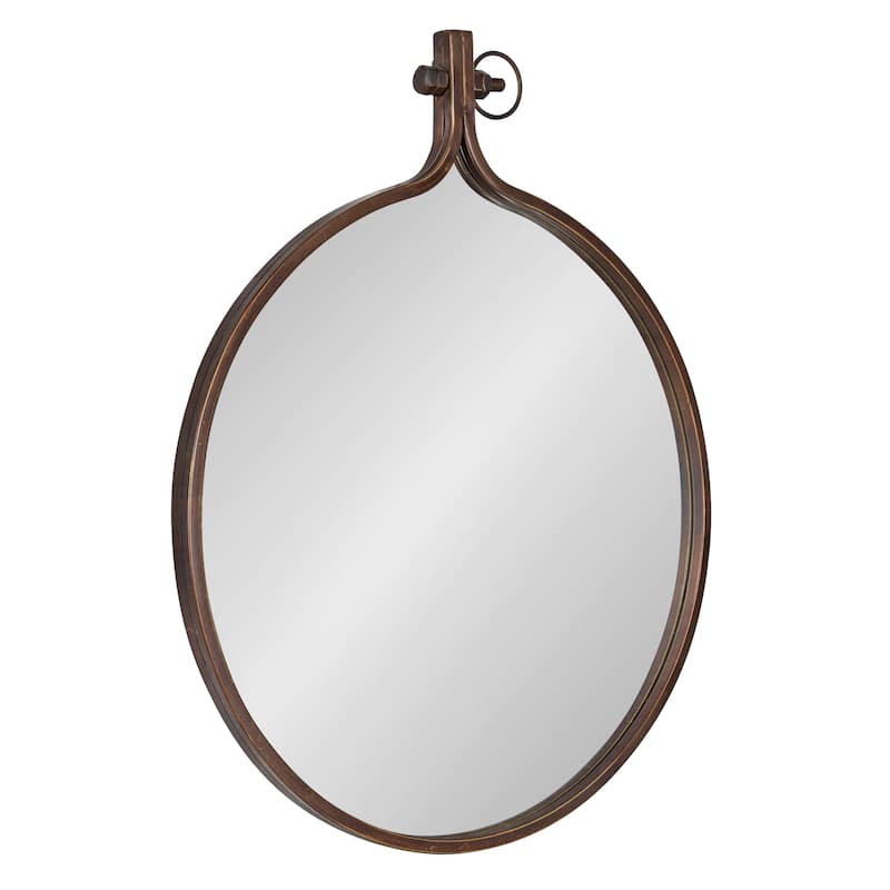 Kate and Laurel Yitro Round Wall Mirror - 23.5x28.5 - Antique Bronze