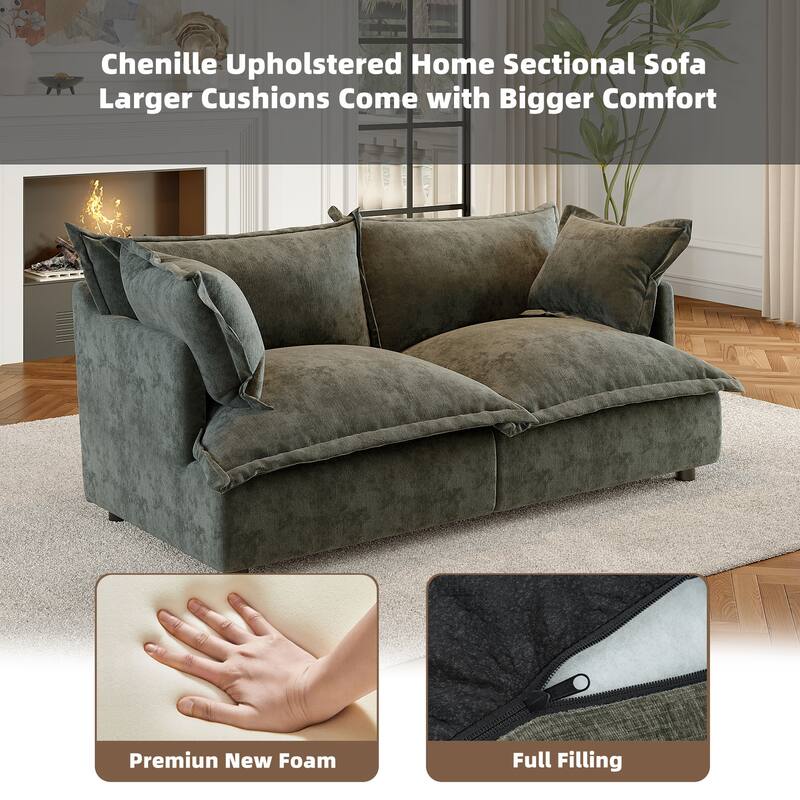 Cloud Chenille Upholstered Modular Sectional Sofa